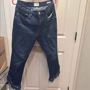 Frame size 30 Dark Blue Frayed Hem Women's Jeans